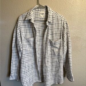 Abercrombie & Fitch Oversized women's White and Black Checkered Shirt